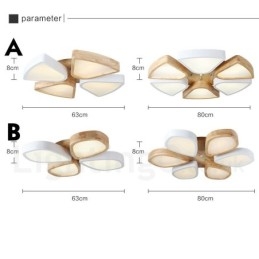 Lampada da soffitto nordica ultra sottile in legno e acrilico dimmerabile 63/80 cm