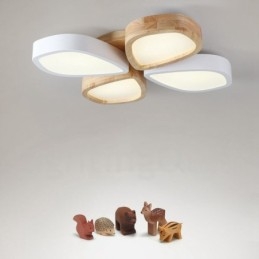 Lampada da soffitto nordica ultra sottile in legno e acrilico dimmerabile 63/80 cm