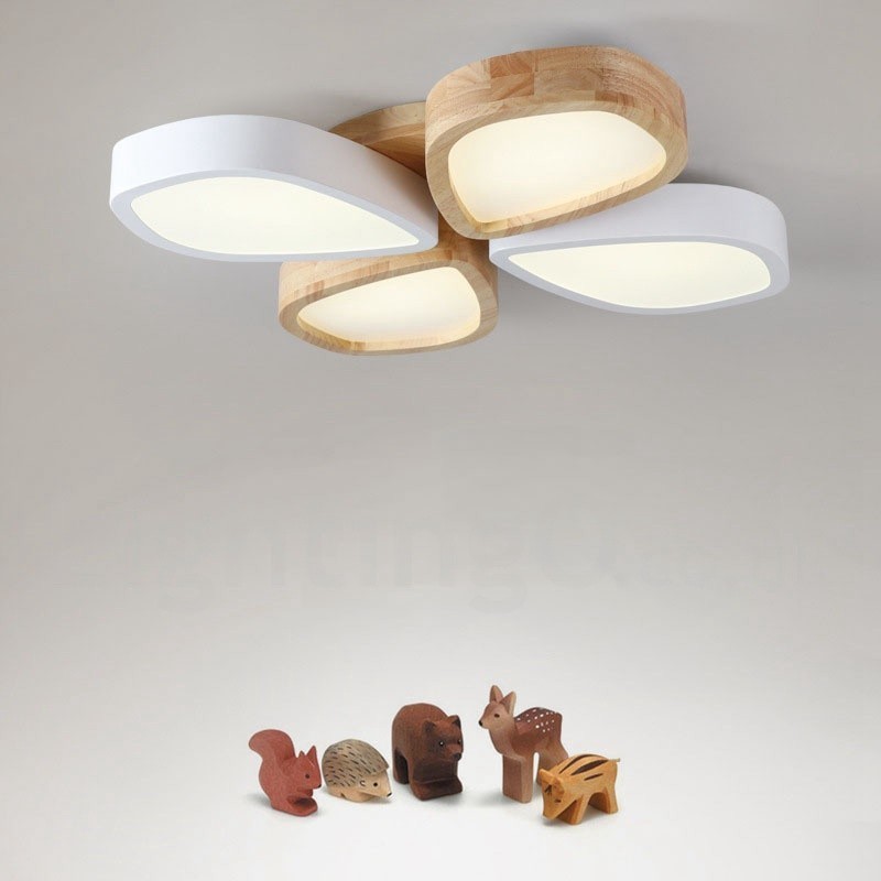 Lampada da soffitto nordica ultra sottile in legno e acrilico dimmerabile 63/80 cm