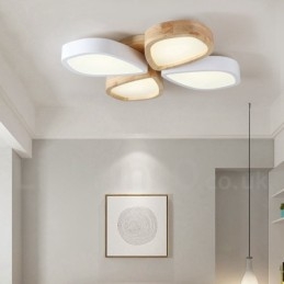 Lampada da soffitto nordica ultra sottile in legno e acrilico dimmerabile 63/80 cm