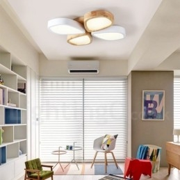 Lampada da soffitto nordica ultra sottile in legno e acrilico dimmerabile 63/80 cm