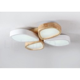 Lampada da soffitto nordica ultra sottile in legno e acrilico dimmerabile 63/80 cm
