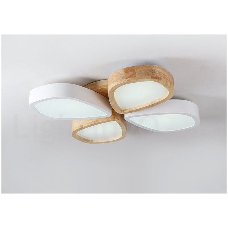 Lampada da soffitto nordica ultra sottile in legno e acrilico dimmerabile 63/80 cm