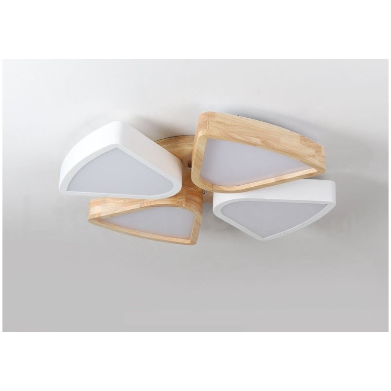 Lampada da soffitto nordica ultra sottile in legno e acrilico dimmerabile 63/80 cm