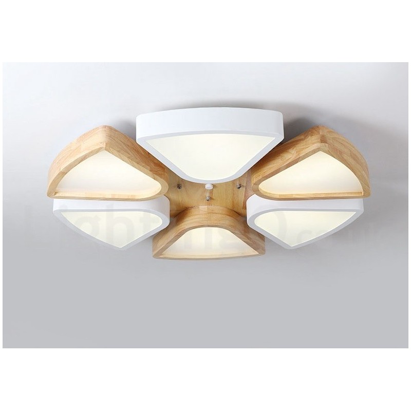 Lampada da soffitto nordica ultra sottile in legno e acrilico dimmerabile 63/80 cm
