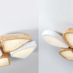 Lampada da soffitto nordica ultra sottile in legno e acrilico dimmerabile 63/80 cm
