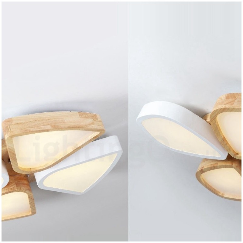 Lampada da soffitto nordica ultra sottile in legno e acrilico dimmerabile 63/80 cm