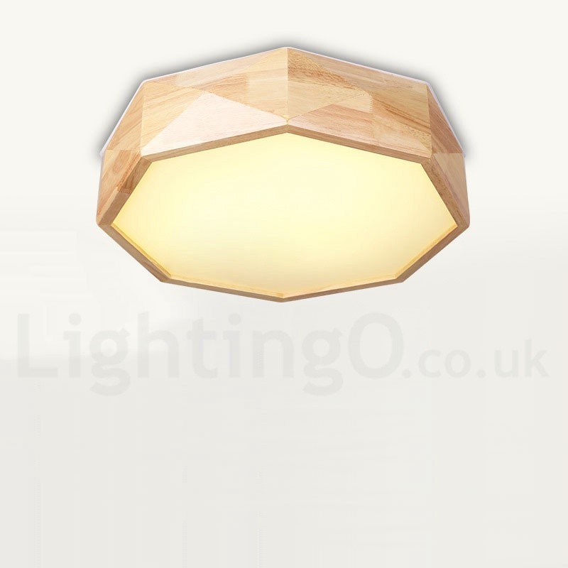 Lampada da soffitto LED in legno e acrilico stile nordico dimmerabile