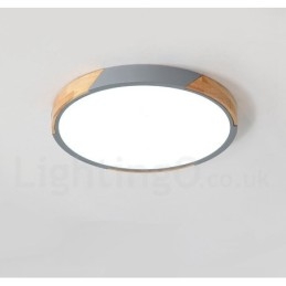 Plafoniera ultrasottile in legno macaron multicolore dimmerabile con paralume in acrilico