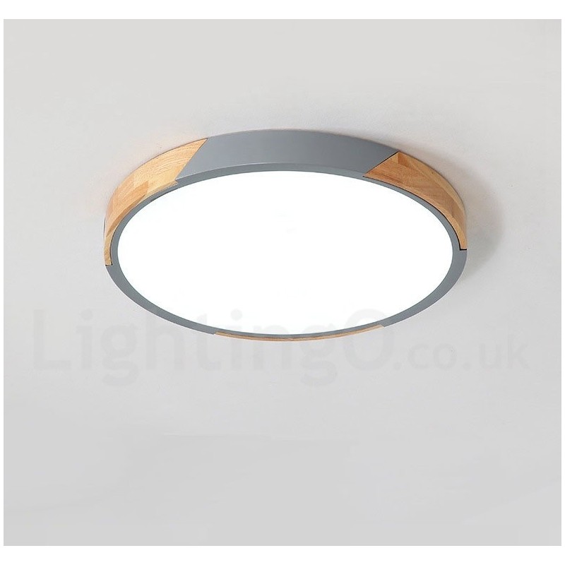 Plafoniera ultrasottile in legno macaron multicolore dimmerabile con paralume in acrilico