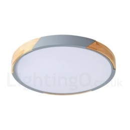 Plafoniera ultrasottile in legno macaron multicolore dimmerabile con paralume in acrilico