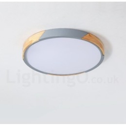 Plafoniera ultrasottile in legno macaron multicolore dimmerabile con paralume in acrilico