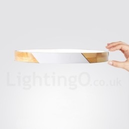 Plafoniera ultrasottile in legno macaron multicolore dimmerabile con paralume in acrilico