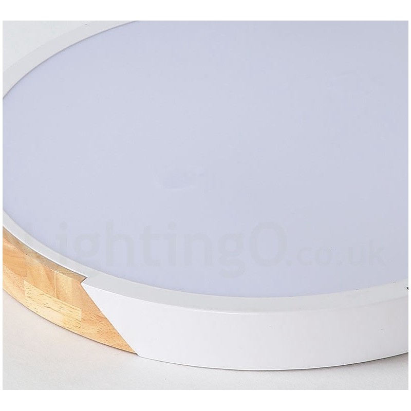 Plafoniera ultrasottile in legno macaron multicolore dimmerabile con paralume in acrilico