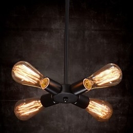 Lampadario a sospensione country 4 luci in ferro battuto