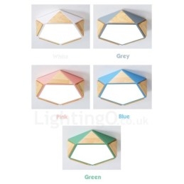 Plafoniera in legno Macaron multicolore dimmerabile con paralume in acrilico