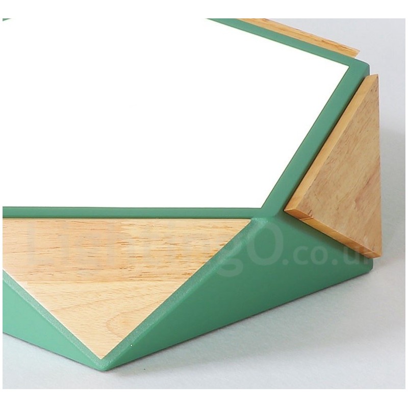 Plafoniera in legno Macaron multicolore dimmerabile con paralume in acrilico