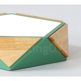 Plafoniera in legno Macaron multicolore dimmerabile con paralume in acrilico