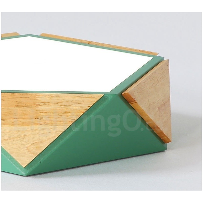 Plafoniera in legno Macaron multicolore dimmerabile con paralume in acrilico