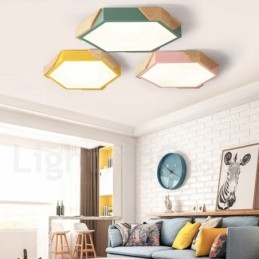 Plafoniera LED ultra sottile Macaron in legno multicolore con paralume in acrilico, dimmerabile