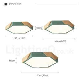 Plafoniera LED ultra sottile Macaron in legno multicolore con paralume in acrilico, dimmerabile