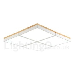 Plafoniera quadrata dimmerabile Macaron ultra sottile in legno e acrilico