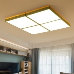 Plafoniera quadrata dimmerabile Macaron ultra sottile in legno e acrilico