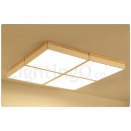 Plafoniera quadrata dimmerabile Macaron ultra sottile in legno e acrilico