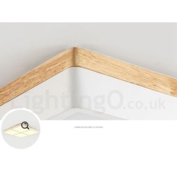 Plafoniera quadrata dimmerabile Macaron ultra sottile in legno e acrilico