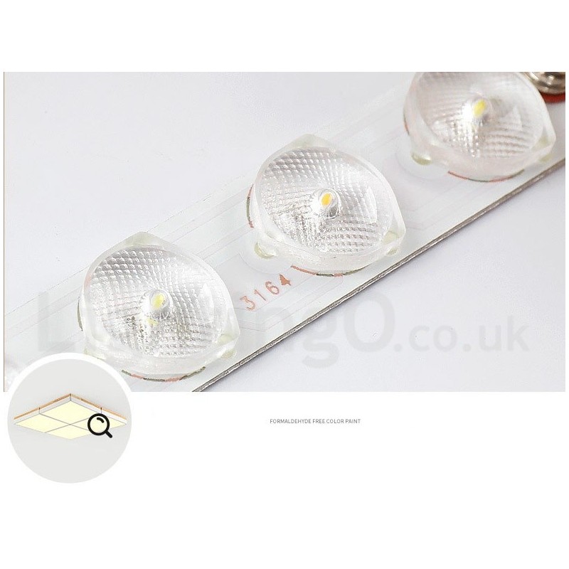 Plafoniera quadrata dimmerabile Macaron ultra sottile in legno e acrilico