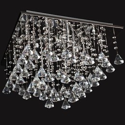 Lampadario classico in metallo cromato e cristallo trasparente 34 cm