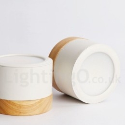 Mini plafoniera in legno e acrilico bianca, LED integrato 5W, uso anche come applique