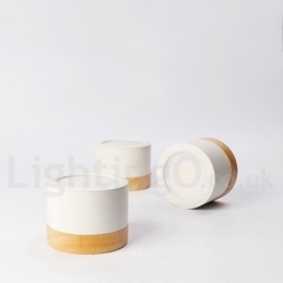 Mini plafoniera in legno e acrilico bianca, LED integrato 5W, uso anche come applique