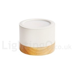Mini plafoniera in legno e acrilico bianca, LED integrato 5W, uso anche come applique