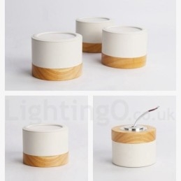 Mini plafoniera in legno e acrilico bianca, LED integrato 5W, uso anche come applique