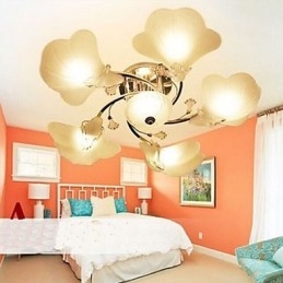 Lampadario da soffitto in vetro bianco con 3 luci, finitura argento