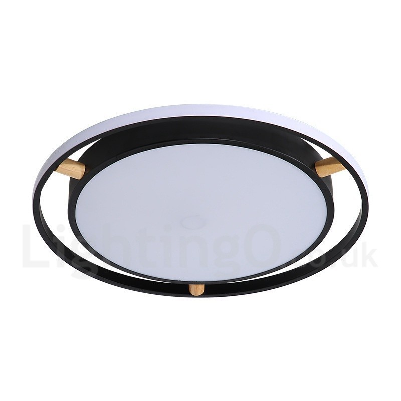 Plafoniera rotonda multicolore Macaron ultra sottile in legno e acrilico dimmerabile
