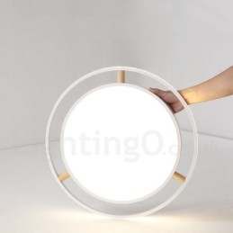 Plafoniera rotonda multicolore Macaron ultra sottile in legno e acrilico dimmerabile