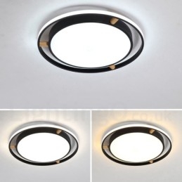 Plafoniera rotonda multicolore Macaron ultra sottile in legno e acrilico dimmerabile