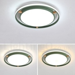 Plafoniera rotonda multicolore Macaron ultra sottile in legno e acrilico dimmerabile