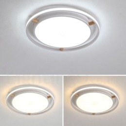 Plafoniera rotonda multicolore Macaron ultra sottile in legno e acrilico dimmerabile