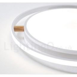 Plafoniera rotonda multicolore Macaron ultra sottile in legno e acrilico dimmerabile