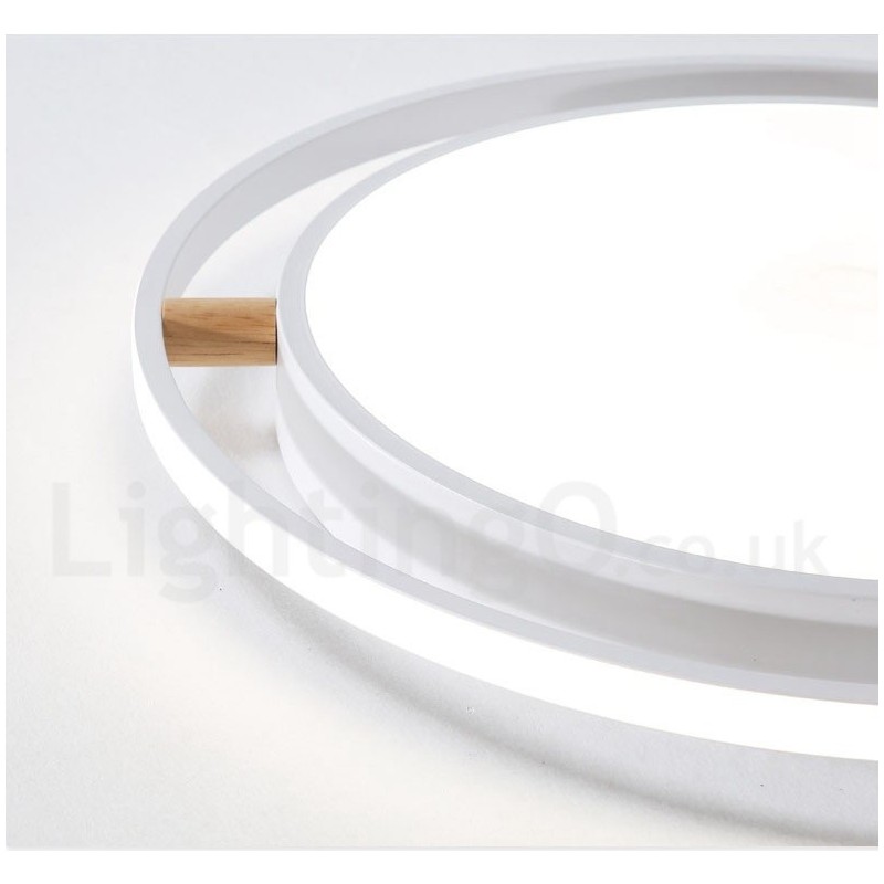 Plafoniera rotonda multicolore Macaron ultra sottile in legno e acrilico dimmerabile