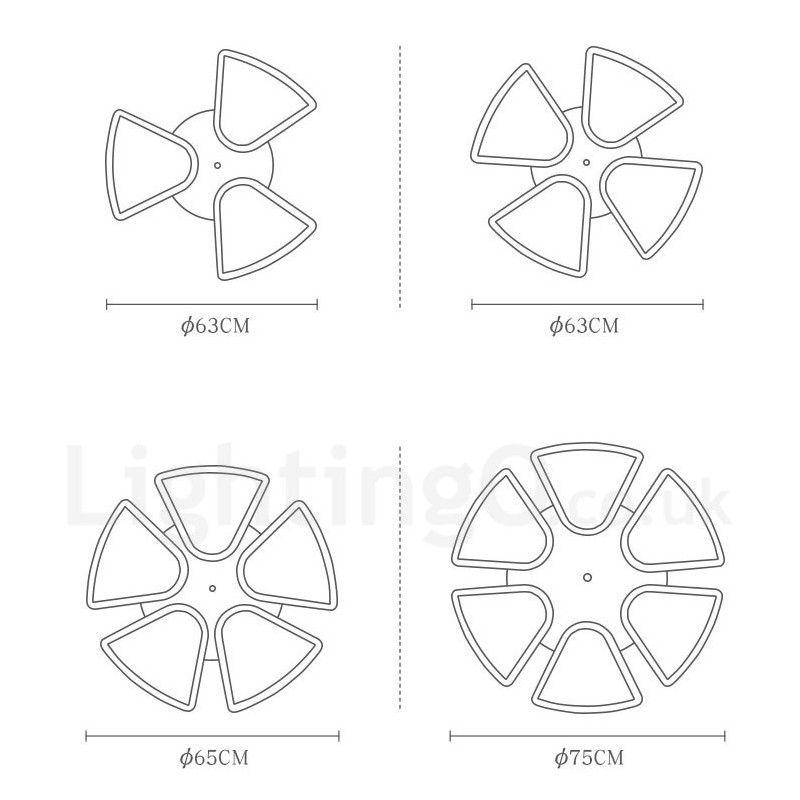Plafoniera LED in legno a forma di petalo con paralume in acrilico, stile nordico