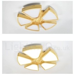 Plafoniera LED in legno a forma di petalo con paralume in acrilico, stile nordico