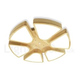 Plafoniera LED in legno a forma di petalo con paralume in acrilico, stile nordico