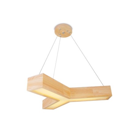 Lampada a sospensione triangolare in legno e acrilico, cavo regolabile 1,2 m