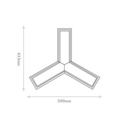 Lampada a sospensione triangolare in legno e acrilico, cavo regolabile 1,2 m
