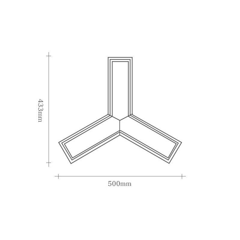 Lampada a sospensione triangolare in legno e acrilico, cavo regolabile 1,2 m