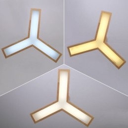 Lampada a sospensione triangolare in legno e acrilico, cavo regolabile 1,2 m